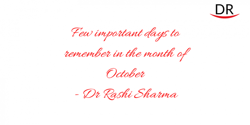 Few Important Days to Remember in the Month of October