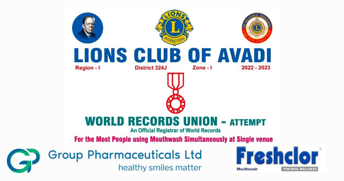 World record attempt for oral rinsing at one location by Lions Club of Avadi cover